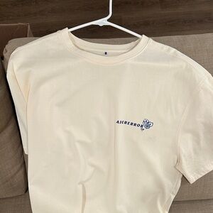 Ader Error Cream Logo Short Sleeve T-Shirt